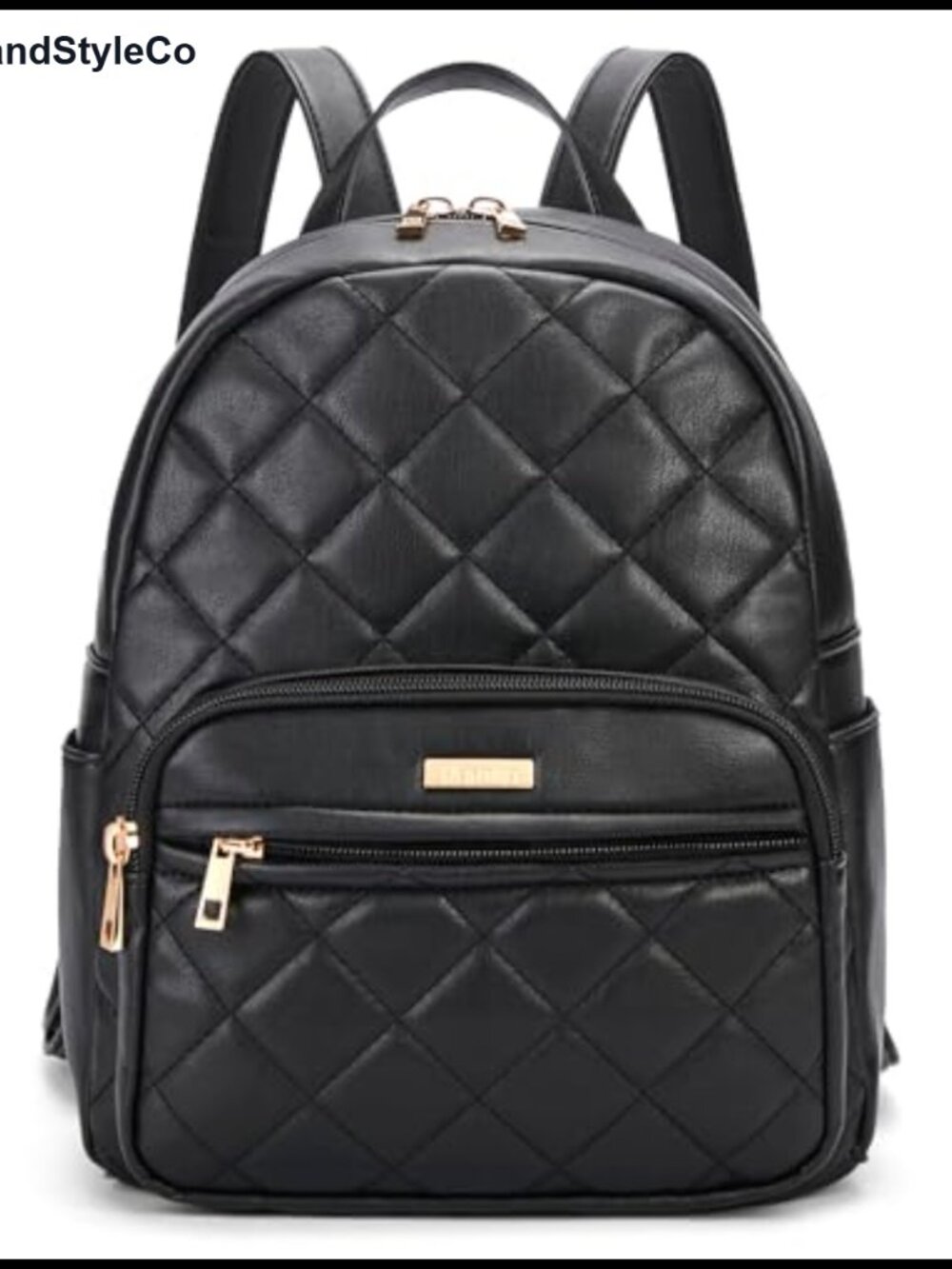 Vegan Leather Mini Backpack Small Quilted Travel Daypack